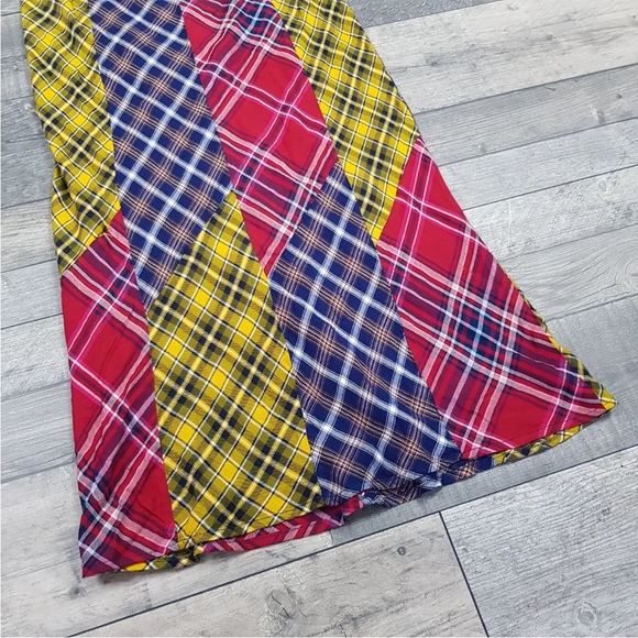 Urban Outfitters Patchwork Tartan Midi Skirt Small 10 Checked Boho Festival BNWT - Picture 7 of 10